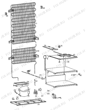 Взрыв-схема холодильника Faure FRC305W - Схема узла Cooling system 017